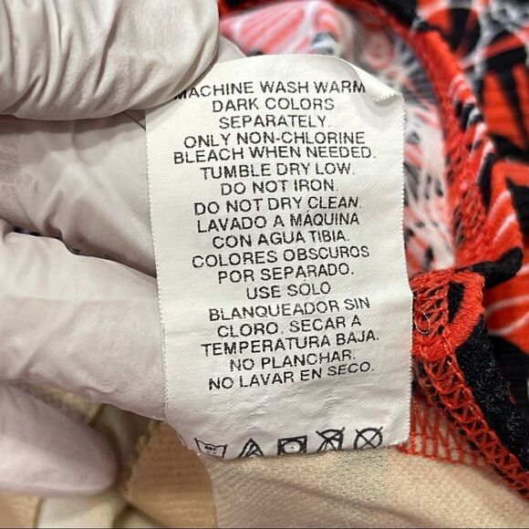 Catalina Orange Textured/Ribbed Floral Black&White Print 1-Piece Swimsuit Sz 2X - Picture 13 of 14